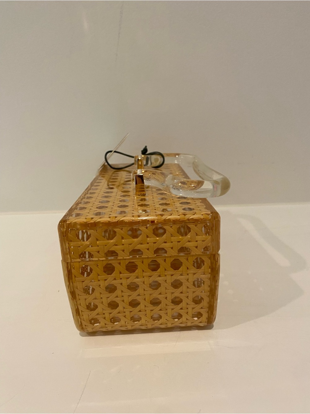 Tuckernuck Acrylic Tan Box Clutch with Clear Handle - NWT - Picture 4 of 6